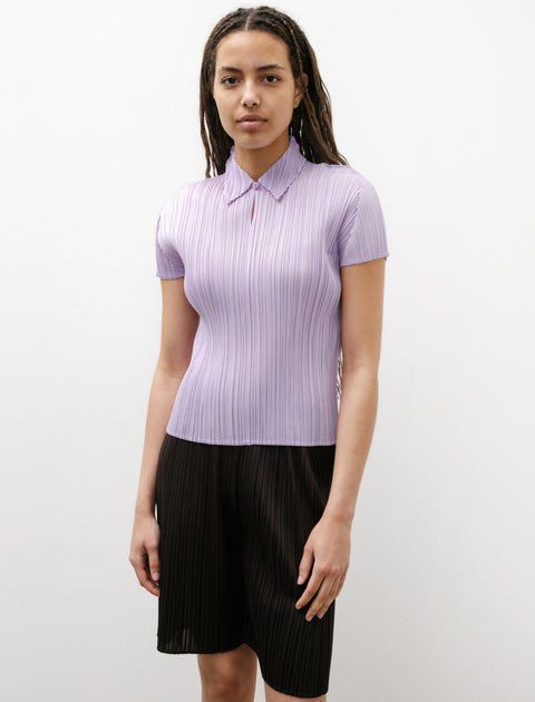 Pleats Please by Issey Miyake Monthly Colours SS Polo Purple Onion