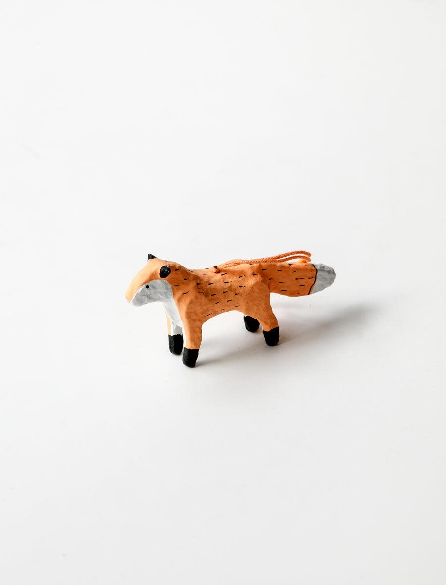 Papier Maché Ornament Fox - Image 1