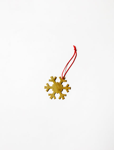 Fog Linen Brass Ornament Snowflake D