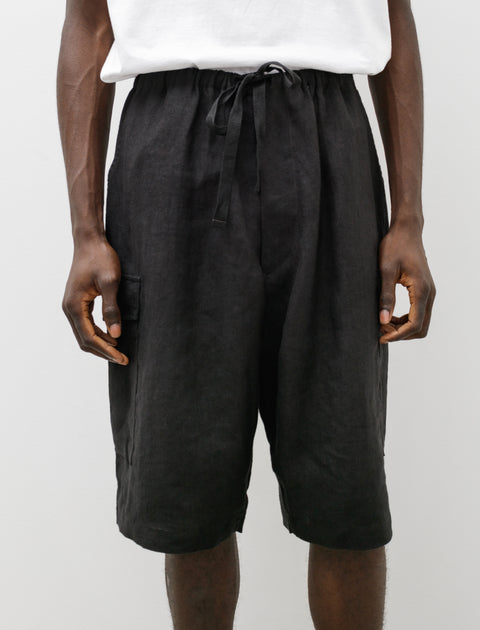 Comoli Hemp Cargo Shorts Black