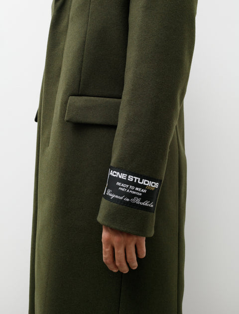 Acne Studios Tailored Coat Wool Blend Green Melange