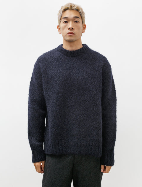 Norse Projects Rasmus Relaxed Flame Alpaca Sweater Navy