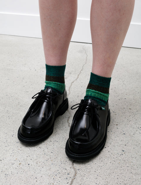 Maria La Rosa Green and Black Striped Socks