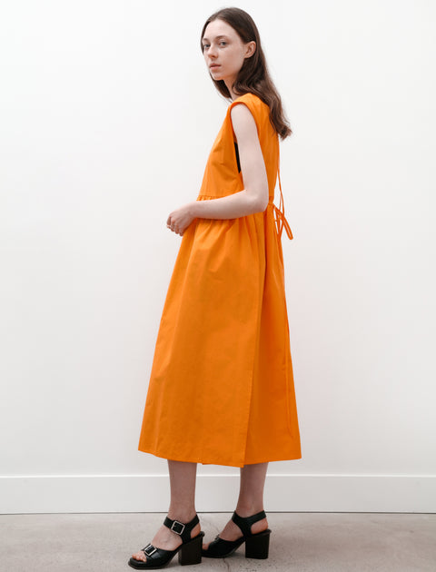 Eleph Strik Dress Orange Cotton