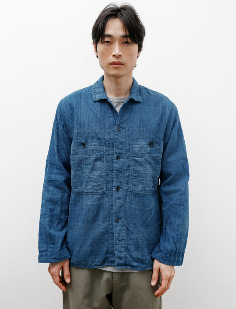 Oliver Church Industrial Over Shirt Handwoven Indigo Cotton Lined