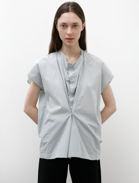 Lemaire Cap Sleeve Top with Snaps Cloud Grey