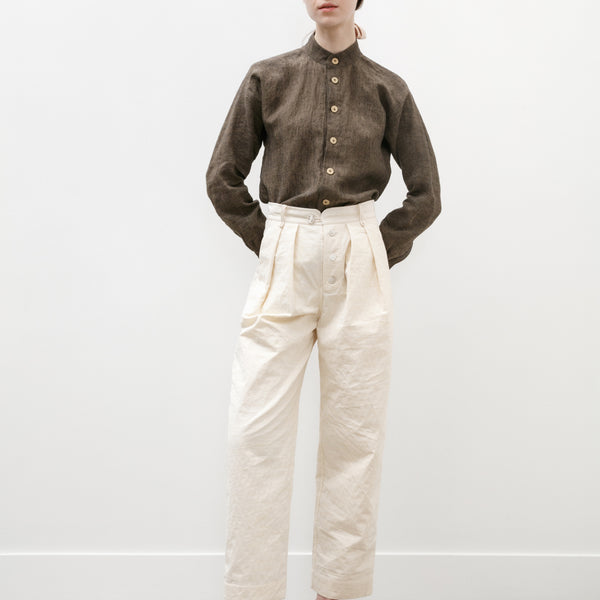 スーツ ORGANIC COTTON DOUBLE PLEATED TROUSERS TRIPLE PLEATED WIDE TROUSERS ORGANIC COTTON SURVIVAL CLOTH (A24A