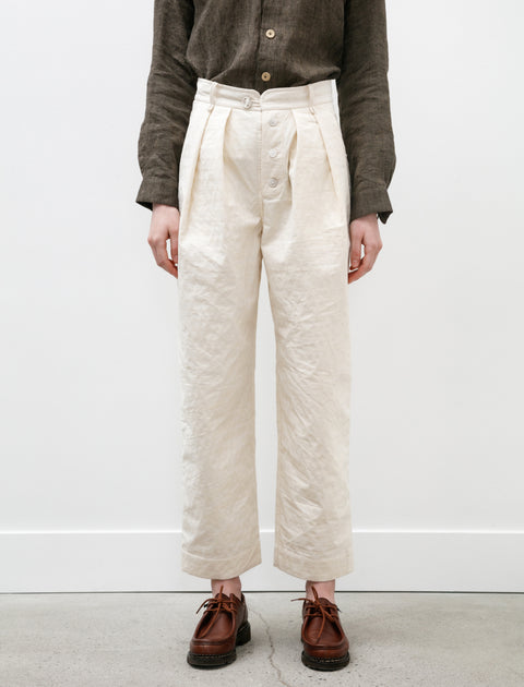 seventyfive Double Pleated Trousers Ivory