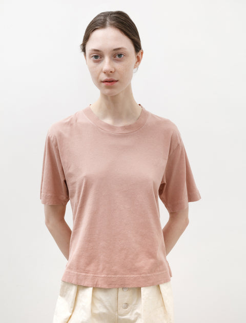 MHL Simple T-Shirt Linen Cotton Jersey Pale Pink