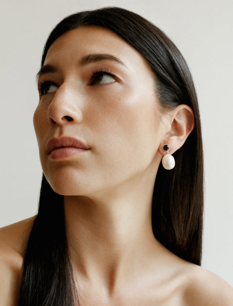 Sophie Buhai Neue Pearl Earrings Smokey Quartz