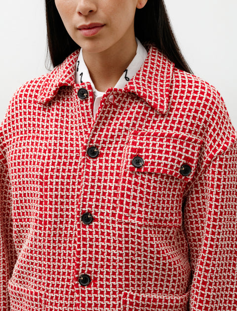 Bode Reversible Duo Waffle Jacket Red Cream