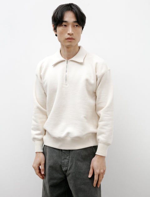 Taiga Takahashi Lot 611 Half Zip Sweat Shirt Ivory