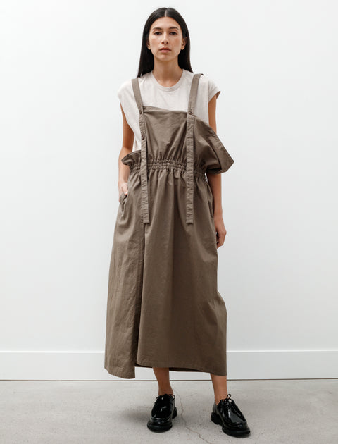Y's by Yohji Yamamoto Twill Suspender Dress Khaki Beige
