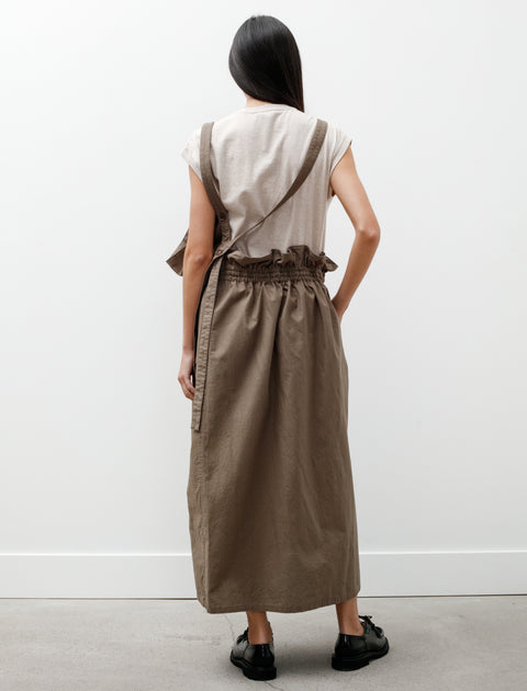 Y's by Yohji Yamamoto Twill Suspender Dress Khaki Beige