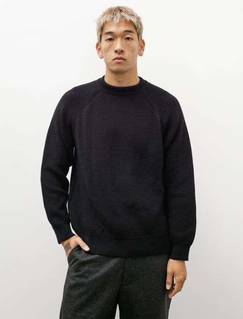 Arpenteur Plano Merino Wool Rib Sweater Black