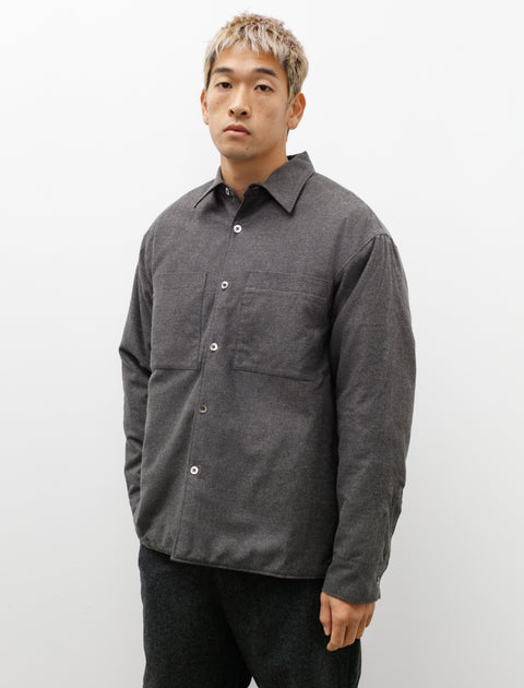 Arpenteur Twin Overshirt Cotton Yak Flannel Charcoal