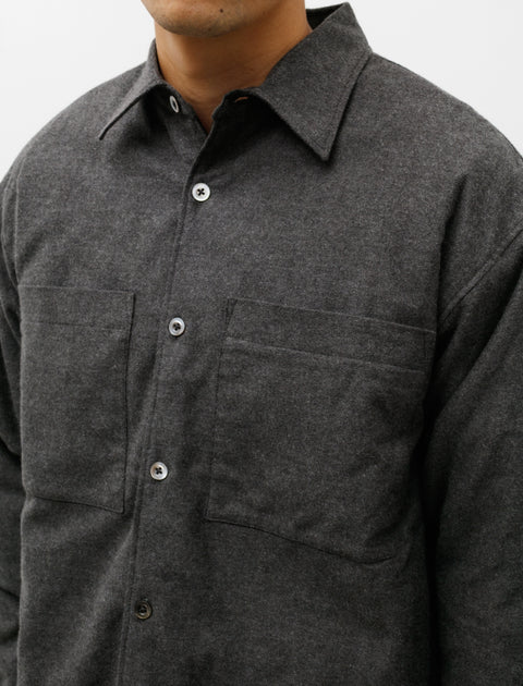 Arpenteur Twin Overshirt Cotton Yak Flannel Charcoal