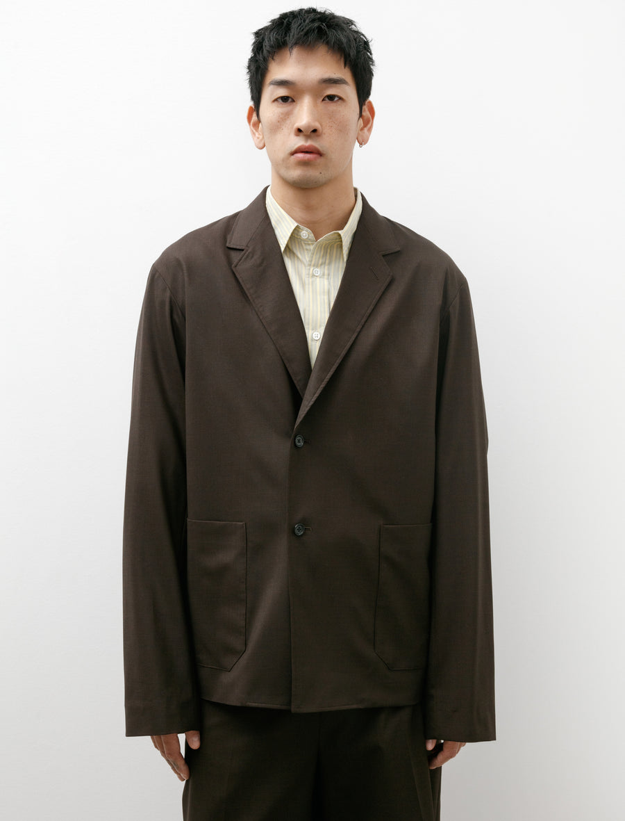 Stretch Wool Jacket Brown