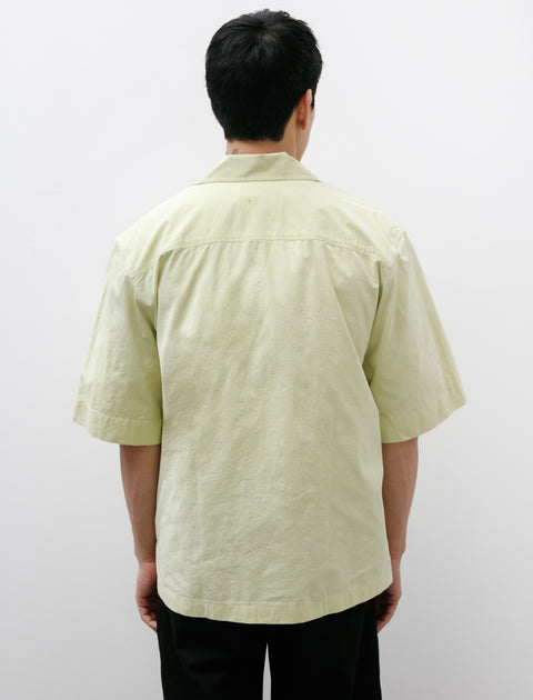 Margaret Howell MHL SS Flap Pocket Shirt Cotton Canvas Pale Yellow