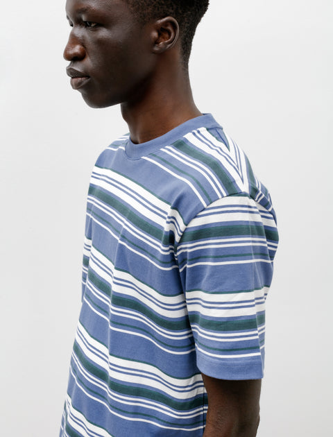 Norse Projects Johannes Weekend Stripe Calcite Blue