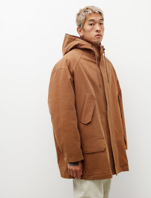 Auralee Washed Heavy Canvas Liner Coat Brown