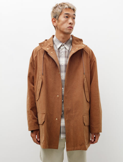 Auralee Washed Heavy Canvas Liner Coat Brown