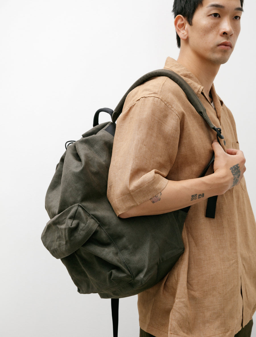 Linen Backpack DC Medium Khaki - Main Image