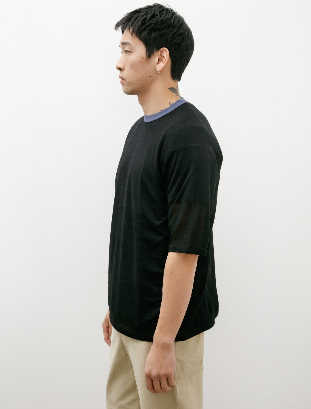 Auralee Hard Twist High Gauge Wool Silk Knit Black – Neighbour