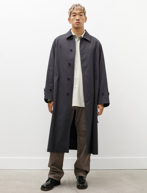 Finx Hard Twist Gabardine Soutien Collar Coat Ink