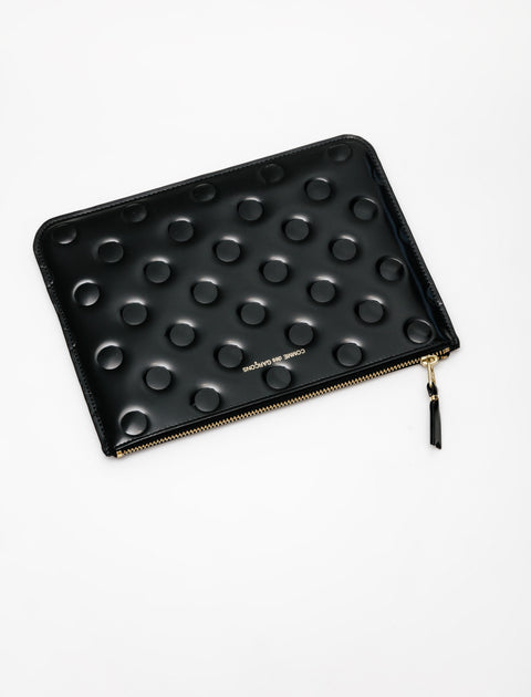 Comme Des Garcons Polka Dots Embossed Wallet Black SA5100NE