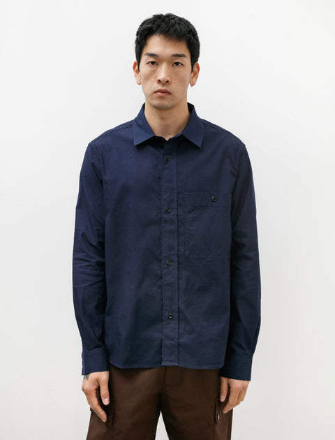 Margaret Howell MHL Overall Shirt Indigo Cotton Plainweave