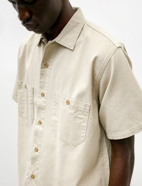 orSlow Cotton Twill 60s Work Shirt Beige