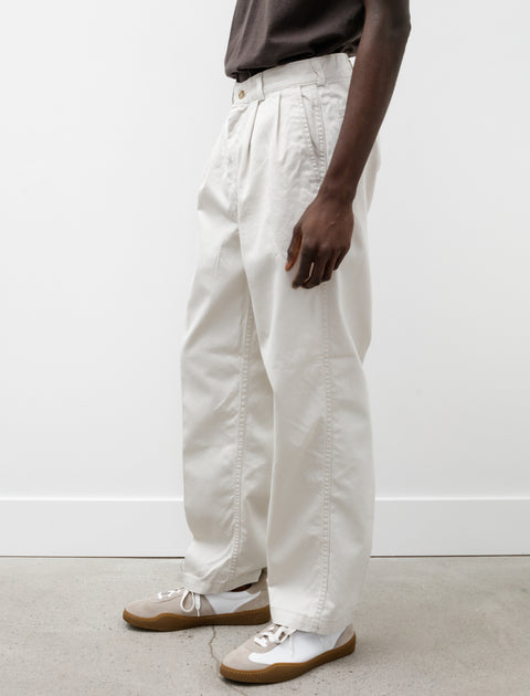 orSlow Two Tuck Wide Trousers Ivory