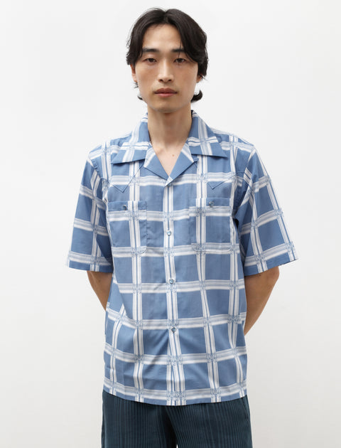 Needles S/S Cowboy One-Up Shirt Papillon Plaid Blue