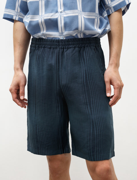 Needles Basketball Short Wave Stripe Jacquard Navy