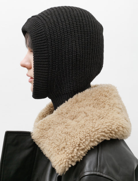 Lemaire Knitted Hood Black