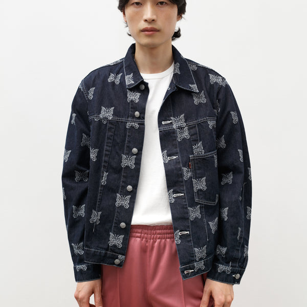 Needles Darts Jean Jacket 10oz Denim Papillon Jacquard Indigo 