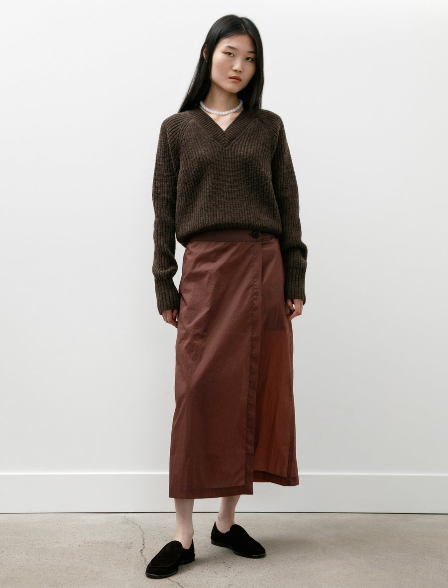 Classic Wrap Skirt Merlot Crinkled Tech - Image 1
