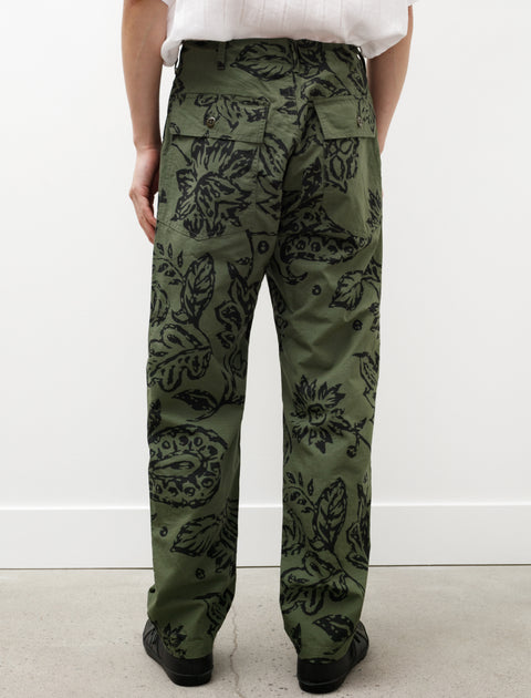 Engineered Garments Fatigue Pant Olive Floral Print Ripstop