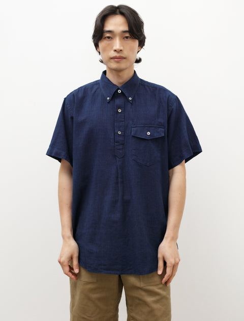 Engineered Garments Popover BD Shirt Navy Cotton Voile