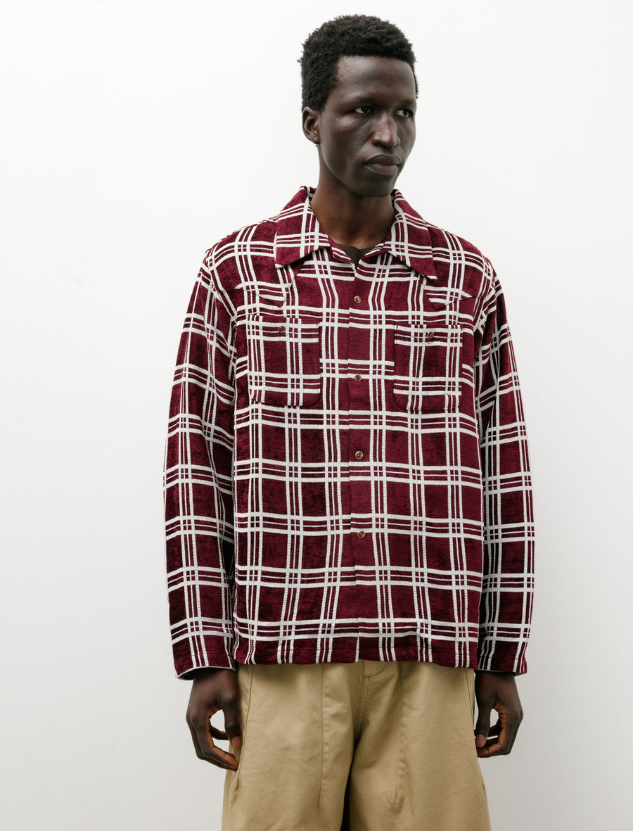 men's burgundy plaid dress shirt Men's Short Sleeve Western Oxford Plaid Shirt Burgundy Plaid / XXL