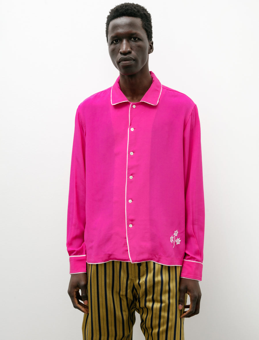 Bode Shadow Jasmine Shirt Fuchsia – Neighbour Bode Shadow Jasmine Shirt Fuchsia – Neighbour