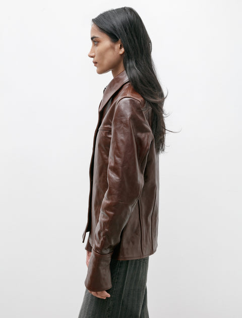 Our Legacy Verve Jacket True Dye Tuscan Brown Leather