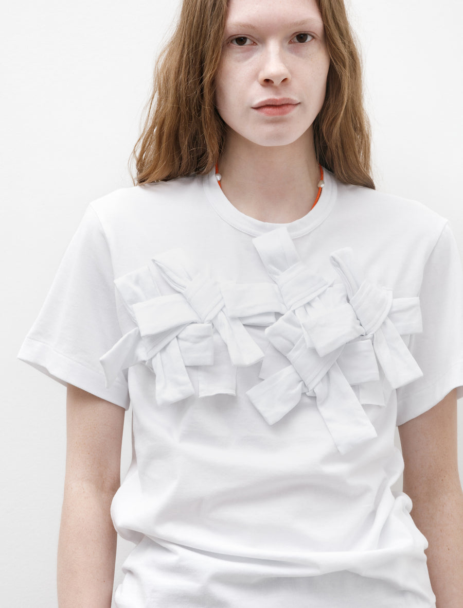 Comme des Garçons Comme des Garçons Collaged Bow T-Shirt White