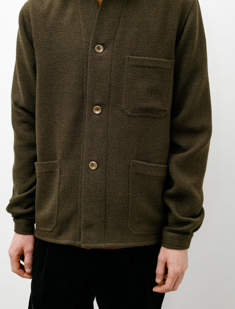 Frank Leder Three Pocket Shirt Jacket Wool Loden Green 