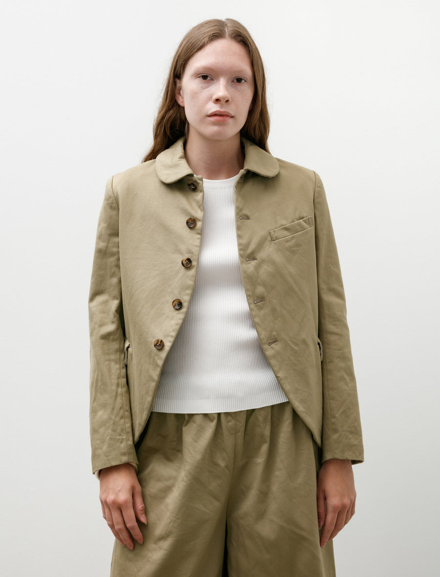 Curved Hem Jacket Khaki - Image 2