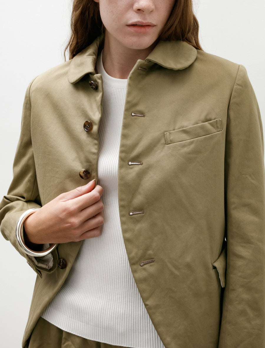 Curved Hem Jacket Khaki - Image 4