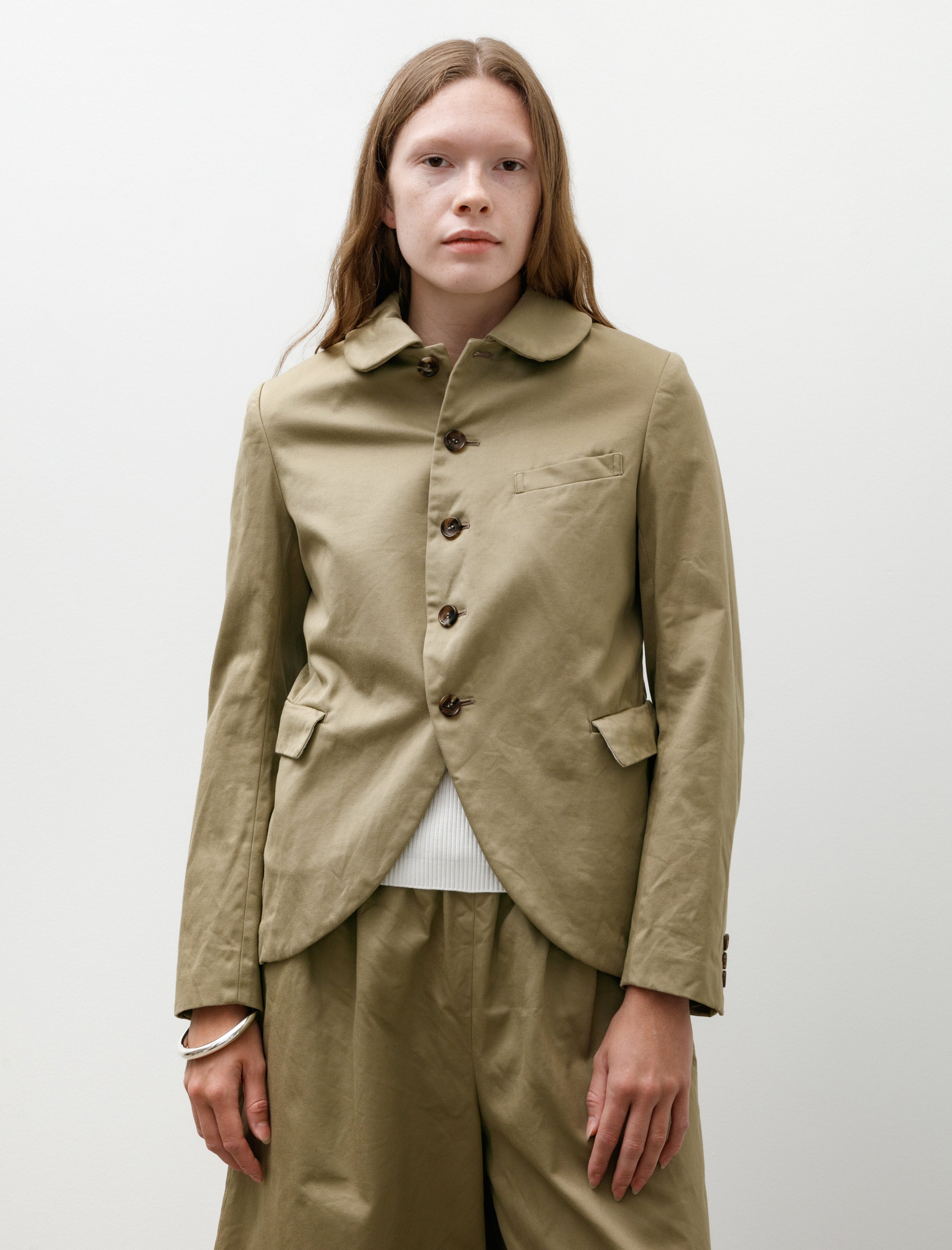 Comme des Garçons Comme des Garçons Curved Hem Jacket Khaki