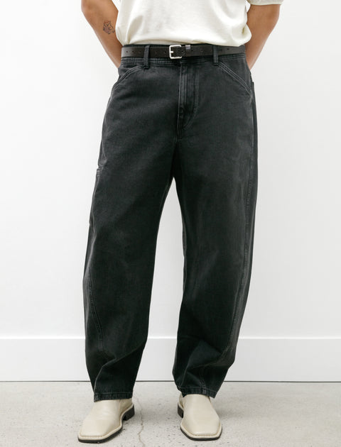 Lemaire Twisted Workwear Pants Denim Soft Bleached Black