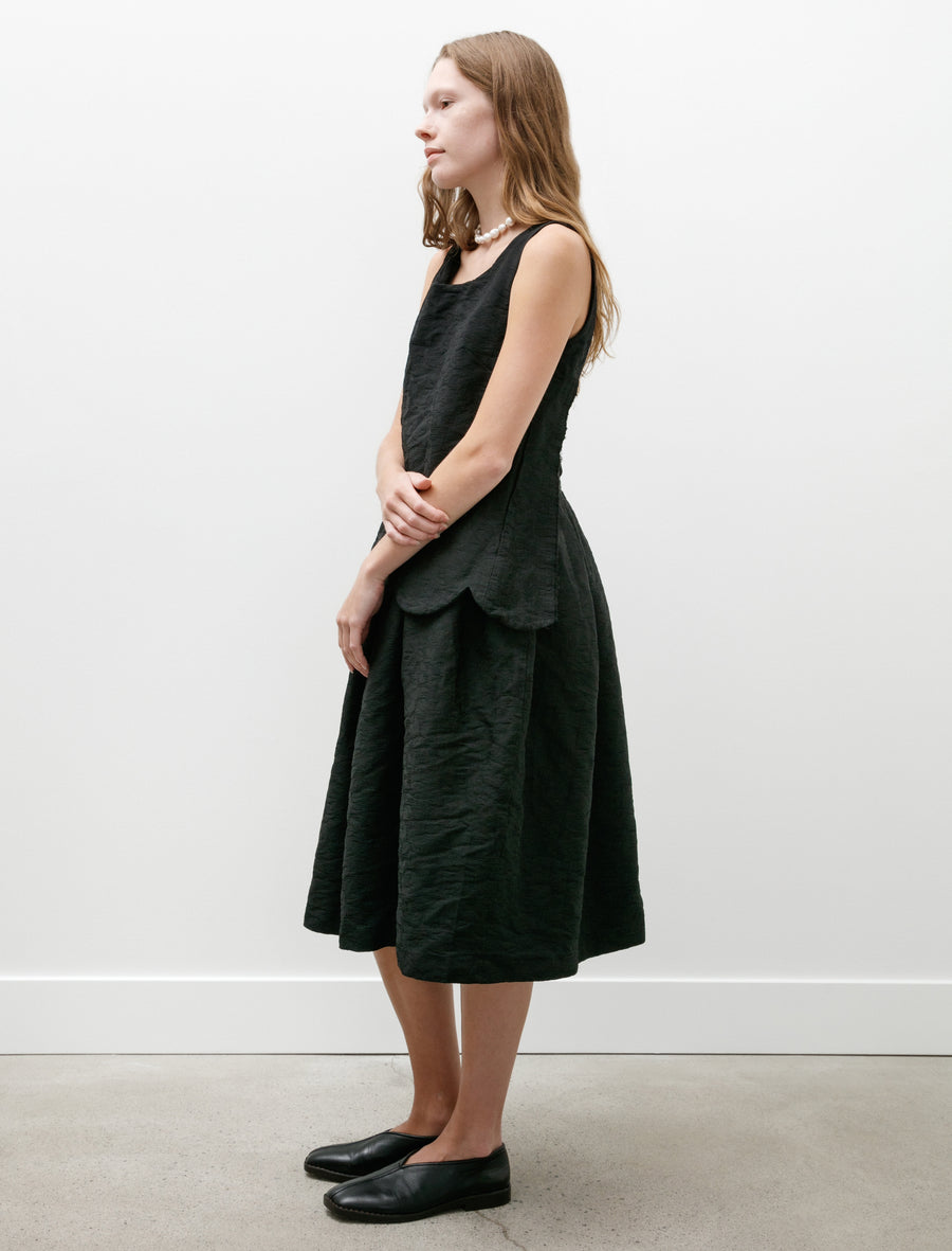 Scalloped Hem Sleeveless Dress Black - Image 4